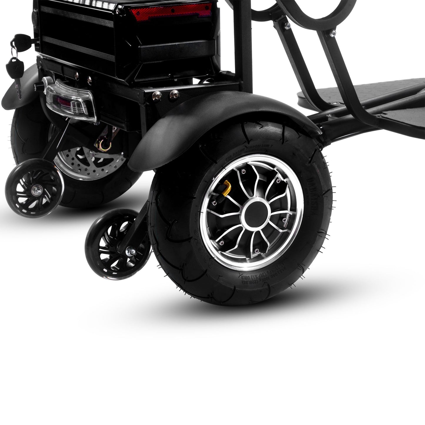 MotoTec Folding Mobility Electric Trike 48v 1000w Dual Motor Lithium Black